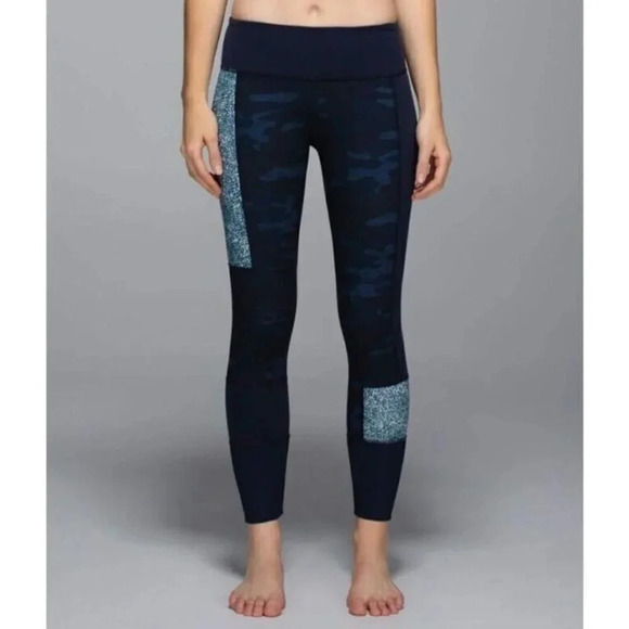LULULEMON | WUNDER UNDER SASHIKO  CAMO PATCH INKWELL PANT - Picture 1 of 14